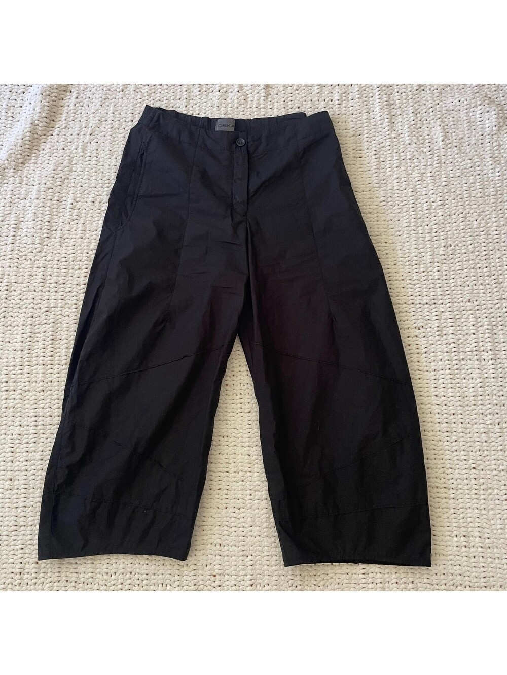 Oska Womens Black Barrel Leg Trousers - Size 30